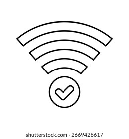 wifi available information line icon vector. wifi available information sign. isolated contour symbol black illustration