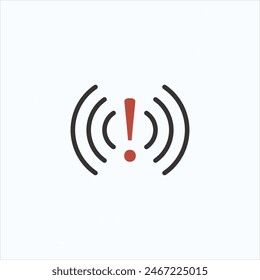 Wifi bad connection problem icon. Lost network wifi error internet vector warning concept. Stock vector illustration isolated on white background.