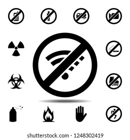 Wi-fi ban, forbiddance icon. Simple outline vector element of ban, prohibition, forbiddance set icons for UI and UX, website or mobile application