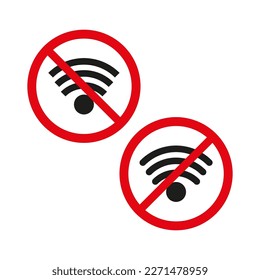 Wi-fi ban. Internet communication. Internet network concept. Vector illustration.