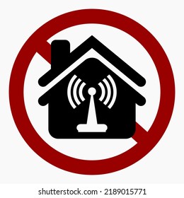 WiFi ban. There is no internet. Internet free zone.  Commercial line vector icon for websites and mobile minimalistic flat design.
