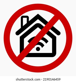 WiFi ban. There is no internet. Internet free zone.  Commercial line vector icon for websites and mobile minimalistic flat design.