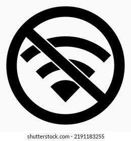 WiFi ban. There is no internet. Internet free zone.  Commercial line vector icon for websites and mobile minimalistic flat design.