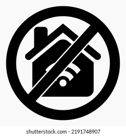 WiFi ban. There is no internet. Internet free zone.  Commercial line vector icon for websites and mobile minimalistic flat design.