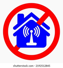 WiFi ban. There is no internet. Internet free zone.  Commercial line vector icon for websites and mobile minimalistic flat design.