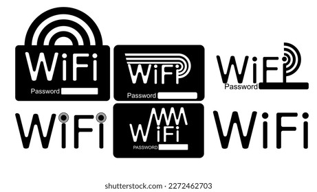 wifi banners with password, open internet sticker for clients