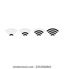 Wifi Bar Set From Low To High Signal In Black Color
