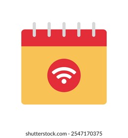 Wi-Fi bill payment schedule notification icon design