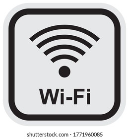 Wi-Fi, icono negro en gris y negro, icono vector
