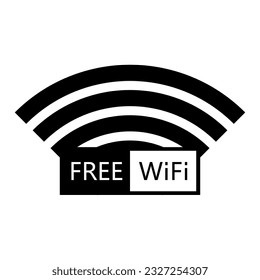 Wifi black icon. Internet connection symbol. Modern icon for apps and websites. Vector illustration isolated on white background.