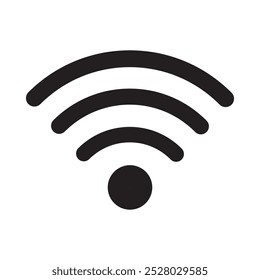 WiFi black icon vector illustration. Wireless internet signal or ISP hotspot connection flat symbol. WiFi signal symbol in flat design style. Communication sign.