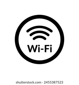 Wi-fi black round icons. Free wireless zone outline circle symbol. Public wifi area solid sign.