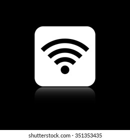 Wi-fi - black vector icon on the white button