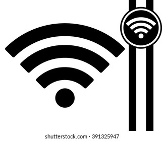 wi-fi - black and white vector icon
