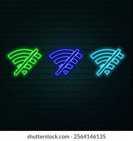 Wifi blue glowing neon ui ux icon. Glowing sign logo vector.