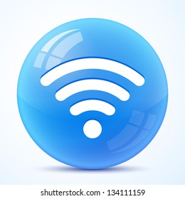 wifi blue symbol isolated