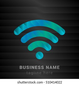 WiFi Blue,Green and Black silk fashion premium icon / Logo