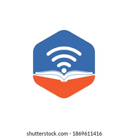Wifi book logo design vector template. Wifi Book Icon Logo Design Element