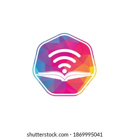 Wifi book logo design vector template. Wifi Book Icon Logo Design Element