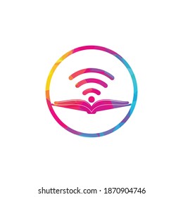 Wifi book logo design vector template. Wifi Book Icon Logo Design Element