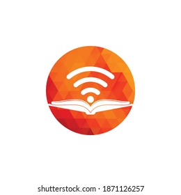 Wifi book logo design vector template. Wifi Book Icon Logo Design Element