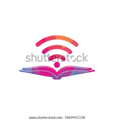 Wifi book logo design vector template. Wifi Book Icon Logo Design Element