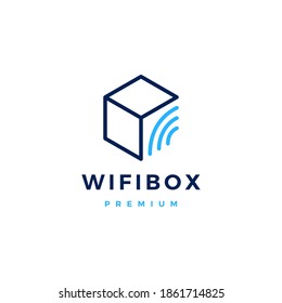 imagen de icono vectorial del logotipo de la señal de la caja wifi