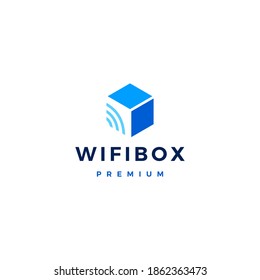 wifi box signal logo vector icon illustration