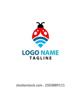 wifi bug logo design vector