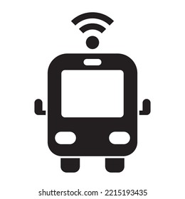 wifi bus icon vector design template in black color isolated sign on white background