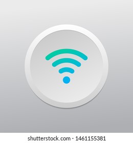 Wifi button icon for interface design. network wlan access, wireless mobile hotspot signal sign, icon, symbol vector