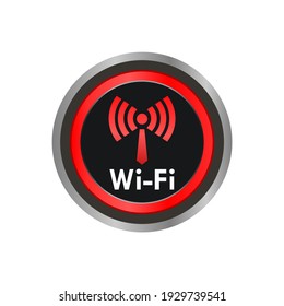 Wifi button logo template illustration