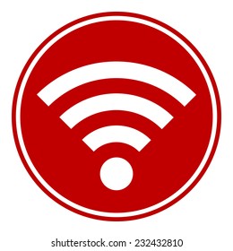 Wi-Fi button on white background.  Vector illustration.
