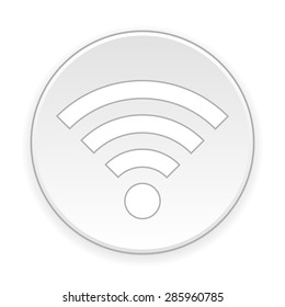 Wi-Fi button on white background.  Vector illustration.