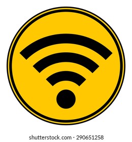 Wi-Fi button on white background.  Vector illustration.