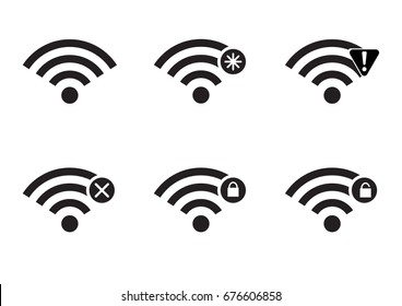 wifi button set vector