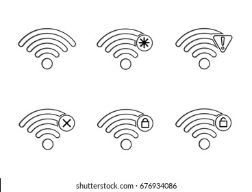 wifi button set vector