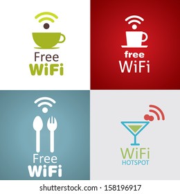 Wifi cafe icon set