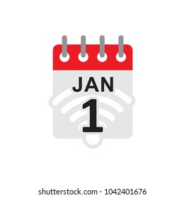 Wifi Calendar Logo Icon Design