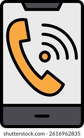 Wifi Call Line Filled Vector Icon Design