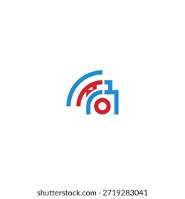 Idea de logotipo de vigilancia de cámara wifi.
