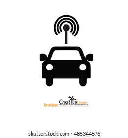 Wifi in car icon.car with wifi sign.vector illustration.