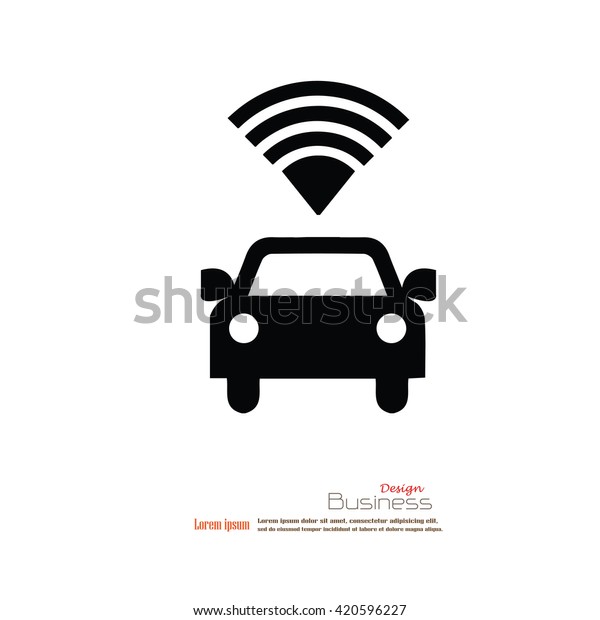 Wifi Car Icon Wifi Signvector Illustration Stock Vector Royalty Free 420596227