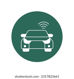 Icono del vector del coche Wifi con colores de fondo de moda que pueden editar o modificar fácilmente 

