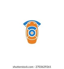 Wifi car wireless connection logo design.