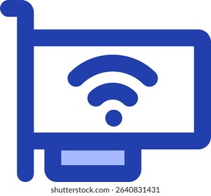 wifi card icon blue style design