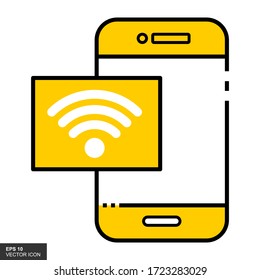 Wifi cellphone password. icon. wireles. Vector illustration
