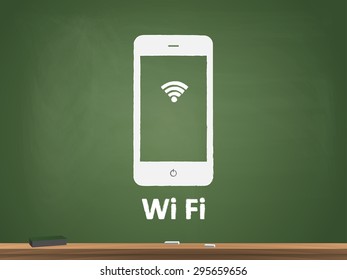 Wifi Chalkboard Vector Illustration