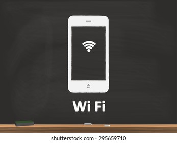Wifi Chalkboard Vector Illustration