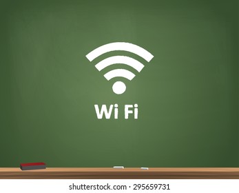 Wifi Chalkboard Vector Illustration